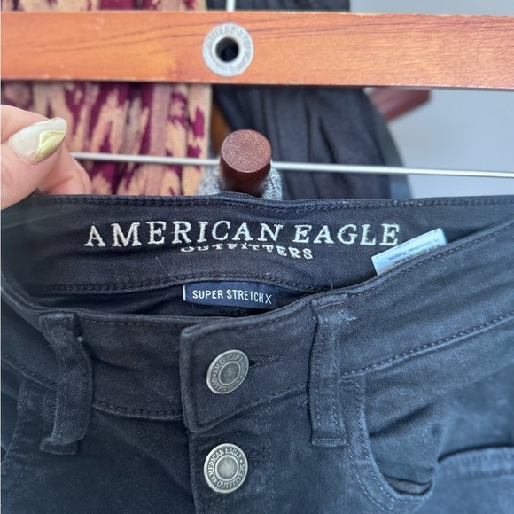 American Eagle Outfitters Charcoal Buttoned Jeans - Picture 3 of 3